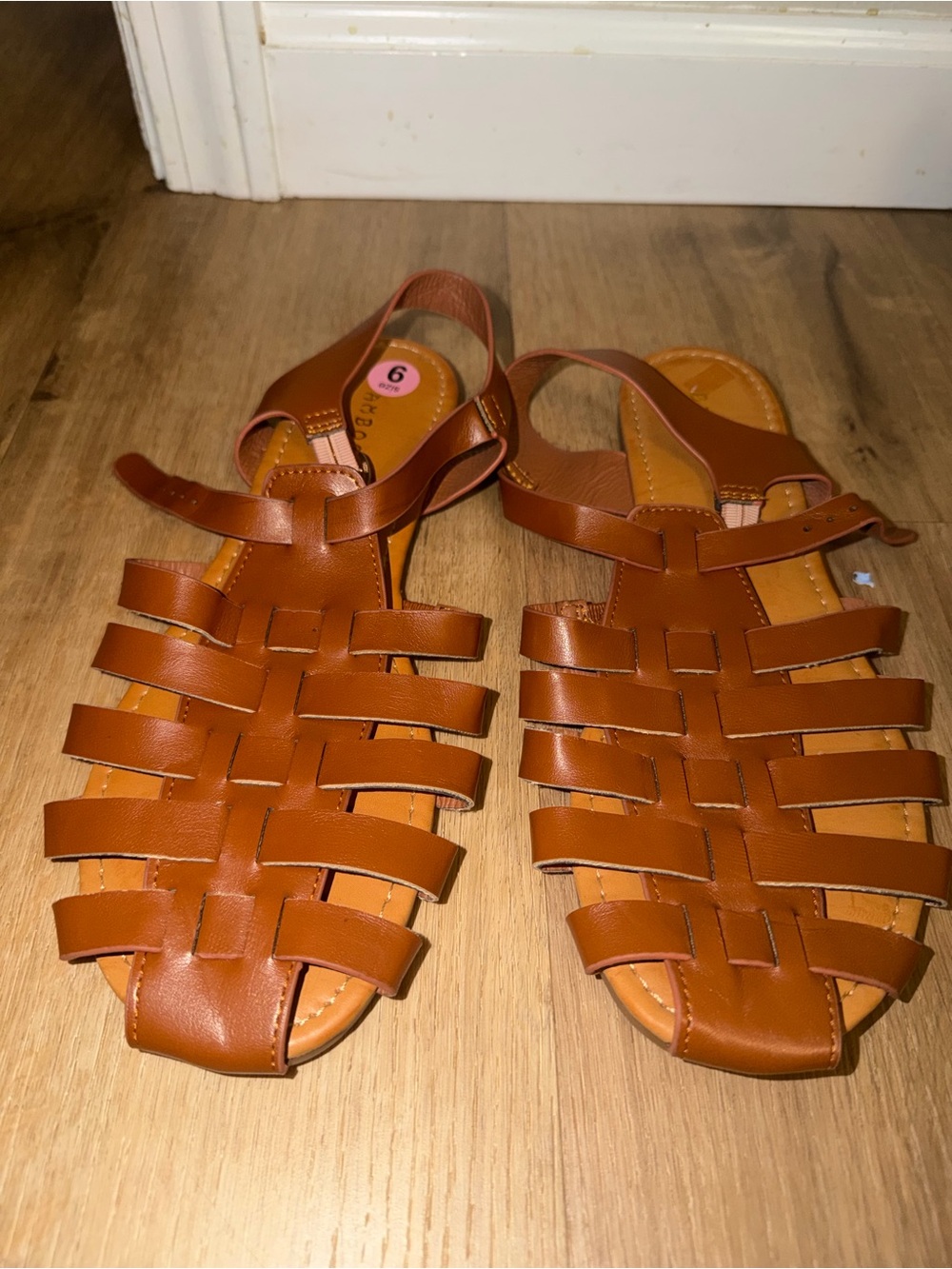 BAMBOO Tan Brown Woven Strappy Slingback Sandals